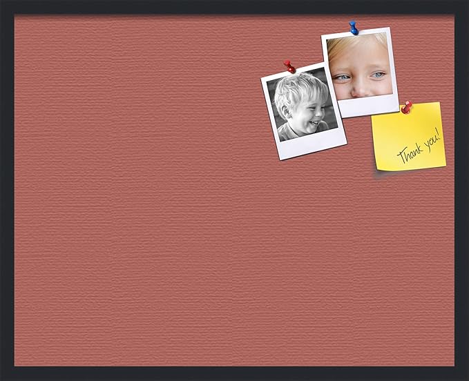 PinPix 30x24 Inch Cork Bulletin Board. This Decorative Framed Pin Board Comes with Crimson Pastel Design and a Satin Black Frame. Ideal for Home Office Decor or Message Board (PinPix-1807)-DeskLoop Office