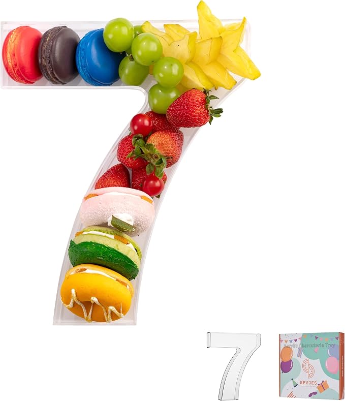 11" Clear Acrylic Letter & Number Charcuterie Tray-Reusable Fillable Alphabet by kevjes