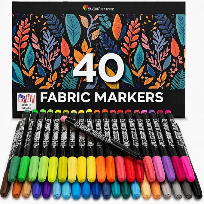 Zenacolor 40 Fabric Markers Pens Set by Colorinspirationfun