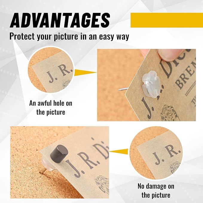 Outus 20 Sets Magnetic Push Pin Magnet Thumb Tack Poster Hanger Thumb Tacks - Image 4