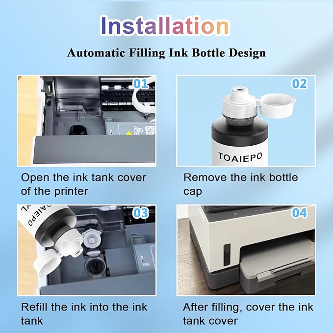 32XL Refill Ink Bottles Replacement for Smart Tank 5101 5102 6001 7001 7002 7301 7602 Plus 651 551 Ink Tank Printer-DeskLoop Office