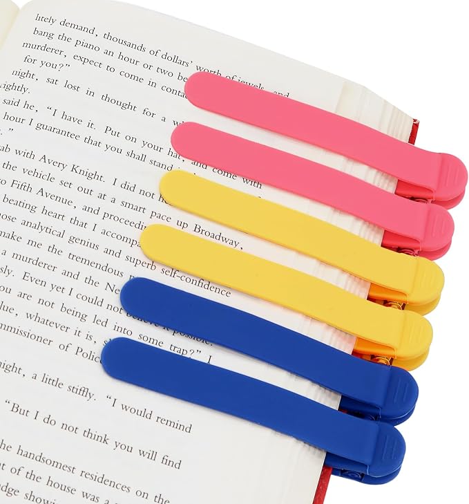 SMUK 6pcs Automatic Bookmark, Silicone Bookmark Page Marker by SMUK