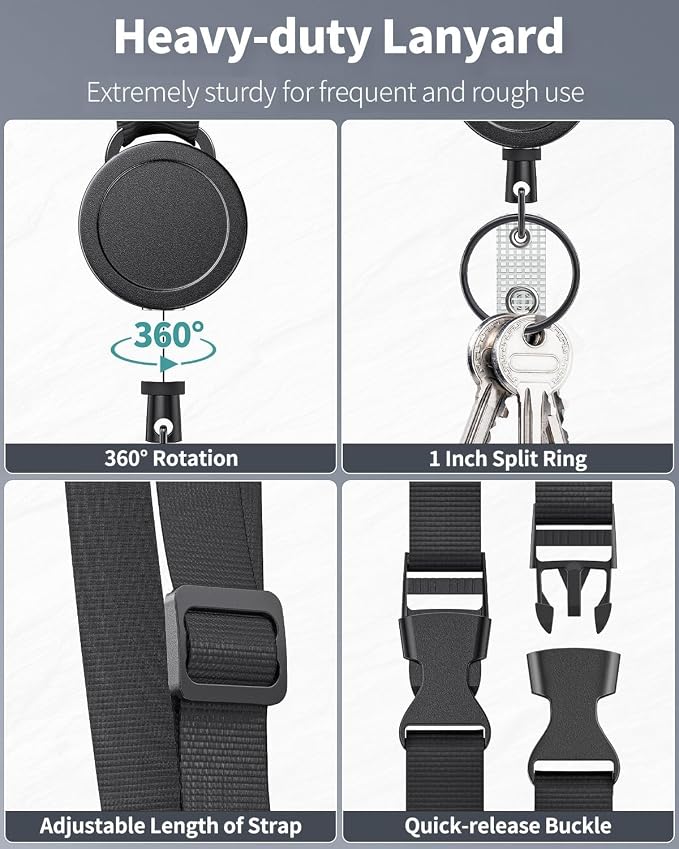 Uniclife Retractable Adjustable Lanyard Heavy Duty Neck Lanyard - Image 4