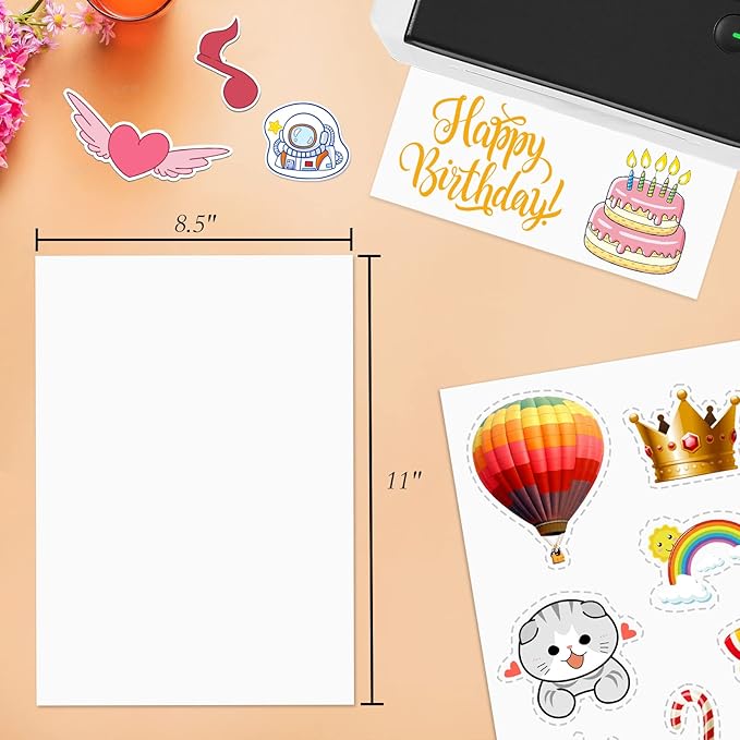 Full Sheet Sticker Paper for Laser & Ink Jet Printers, 8.5" x 11" Full Sheet Address Shipping Label, 200 Sheets 200 Labels-DeskLoop Office