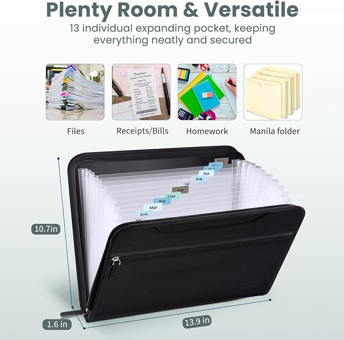 Sooez Heavy Duty Accordion File Organizer - Image 6