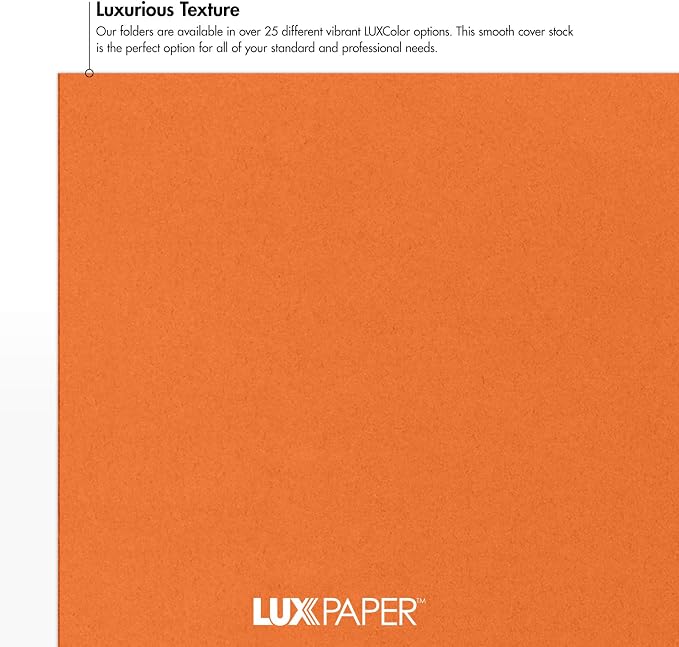 LUXPaper 9 x 12 Presentation Folders in 100 lb. Mandarin - Image 5