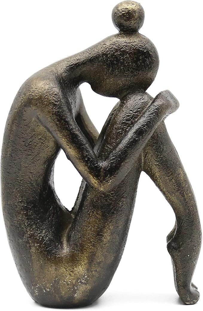 Lukitas Unique Decorative Girl Thinker Bookends, Non-Slip Book Holder, Home - Image 8