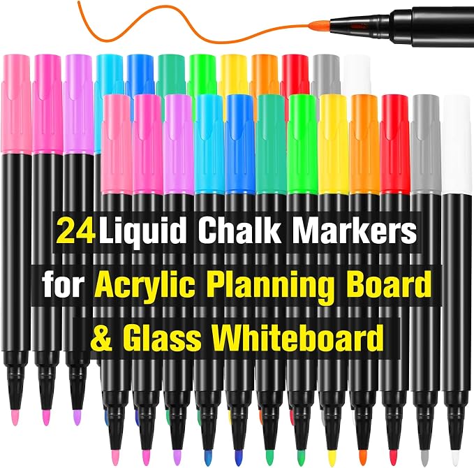 24 Liquid Chalk Markers 12 Colors by OORAII