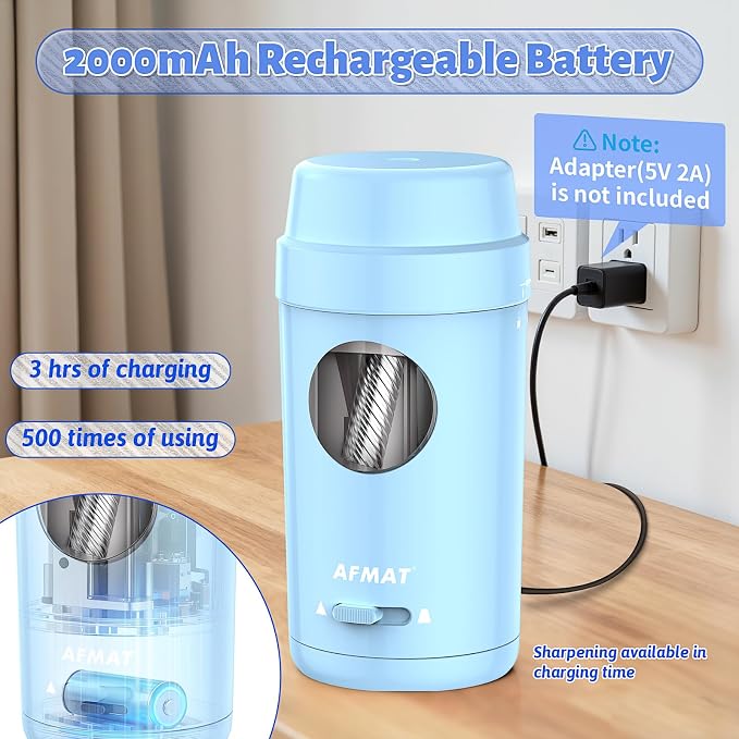 AFMAT Electric Pencil Sharpener, Auto in & Out, Fully Automatic Pencil Sharpener - Image 5