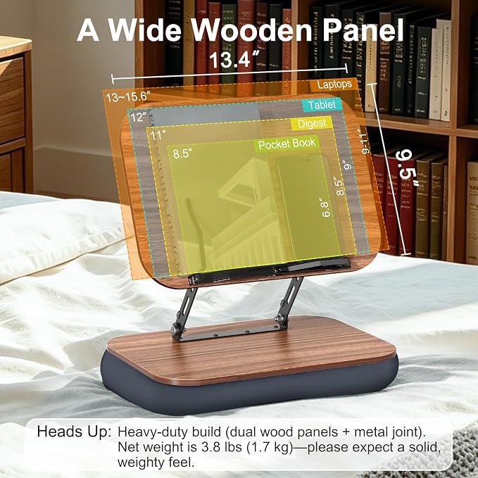 Lap Bean Bag Book Holders for Reading Hands Free, Adjustable Book Stand | - Image 5