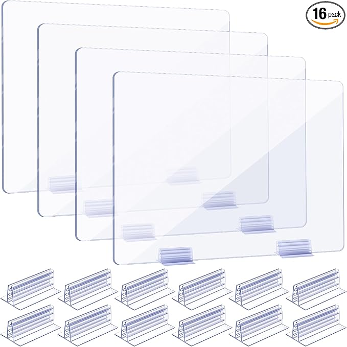 Weysat 12 Pcs Counter Desk Acrylic Panels Holder and 4 Pcs Acrylic Desk Divider by Weysat