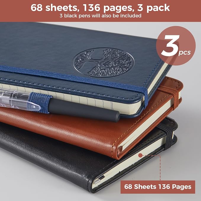 3 Pack Pocket Journal Notebooks, A6 Small Mini Notepad - Image 4