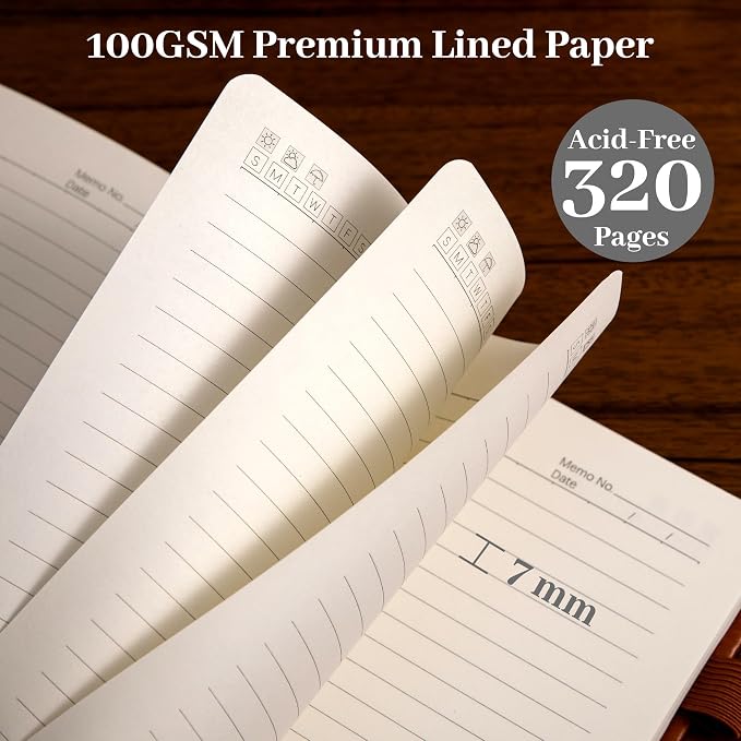 CAGIE Leather Bound Journal for Men & Women, A5 Lined Notebook - Image 3