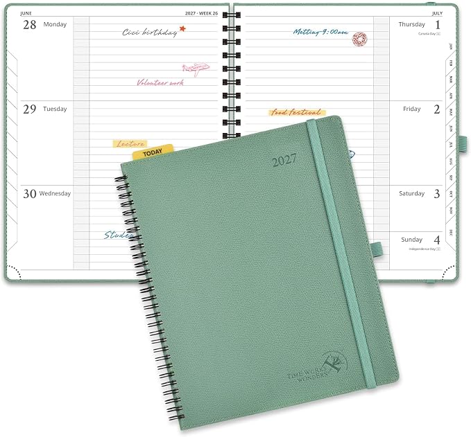 POPRUN 2027 Planner, 8.5" x 10.5" Weekly Calendar Book, Daily Appiontment Book by POPRUN