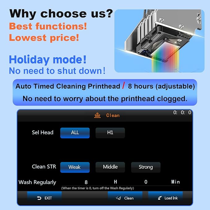 MZK A3 Plus DTF Printer XP600 Doubled-Speed,13+" DTF Film,Built-in Holiday Automatic Timed Cleaning Printhead,LED Multi-Function Fouch Screen,Film Cutter,White Ink Circulation,Gift Ink 2 Year-DeskLoop Office