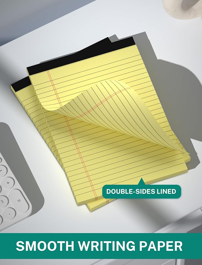 Legal Pads 5x8 Inch 12 Pack Yellow Note Pads 5x8 College Ruled Notepad - Image 3