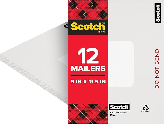 Scotch Photo/Document Mailer, 9 x 11.5 Inches, 12 Pack by Unknown