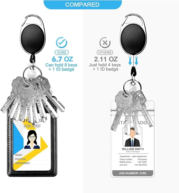 Teskyer Badge Reel, 10 Pack Retractable Badge Holders - Image 2