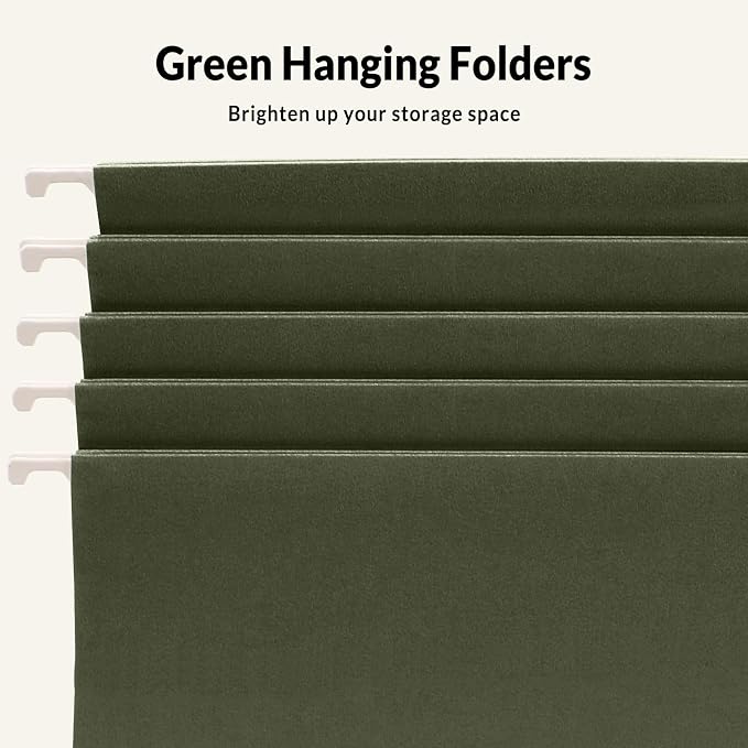 SUNEE Hanging File Folders, 75 Pack Reinforced Hang Folders Letter Size - Image 3