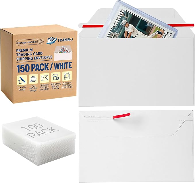 150 Pack Trading Card Mailing Envelopes, Perfect Sized Shipping Envelope by Unknown