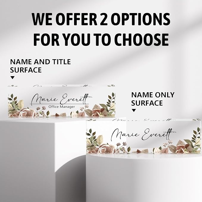 Custom Desk Name Plate, Personalized Acrylic Office Decor, Employee - Image 4