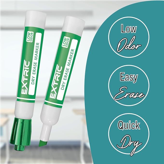 EXTRIC Green Dry Erase Markers 36 PK Whiteboard Marker Bulk Chisel Tip - Image 2
