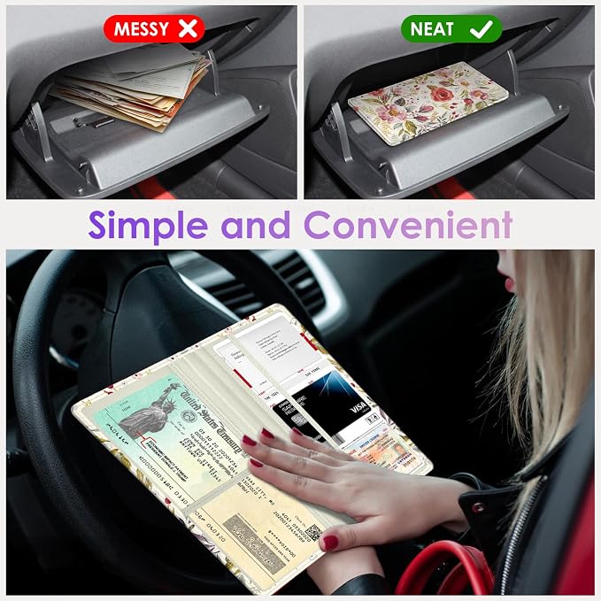 Car Registration and Insurance Holder，Colour Patterns Men Women Car License - Image 5
