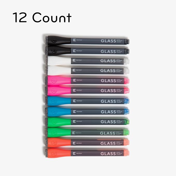 U Brands Fine Tip Liquid Glass Whiteboard Markers - Image 2
