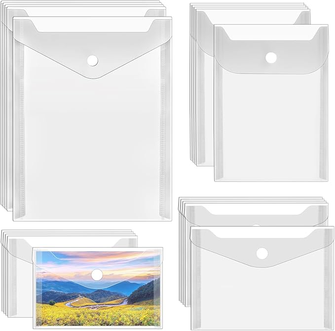 Vmiapxo 20 Pack Stamp and Die Storage Pockets, Reusable Small Plastic Envelopes by Vmiapxo