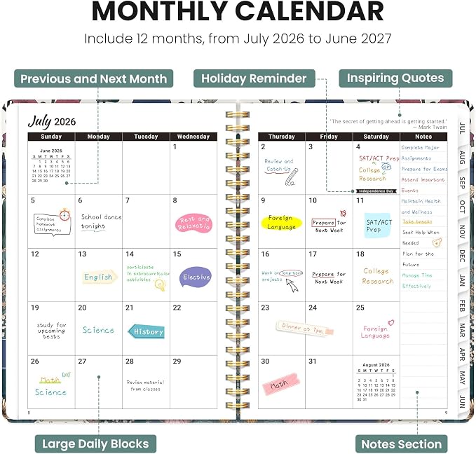 Planner 2026-2027, Monthly and Weekly Academic Planner July 2026 - Image 2