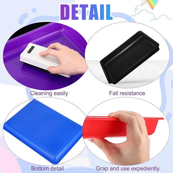 Hoteam 10 Pcs Flat Storage Organizer Tray Bin Paper Tray - Image 2