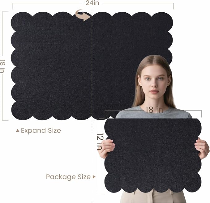 Lightomorrow Scalloped Bulletin Board, 24 x 18 Inches Felt Pin Board - Image 7