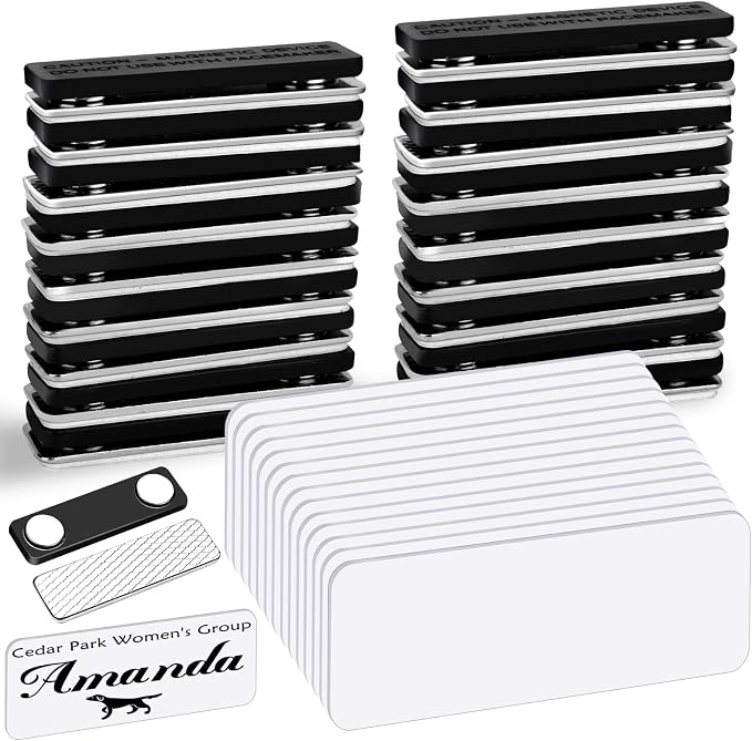 Magnetic Name Tags, Reusable Name Tags by EcjoyHub