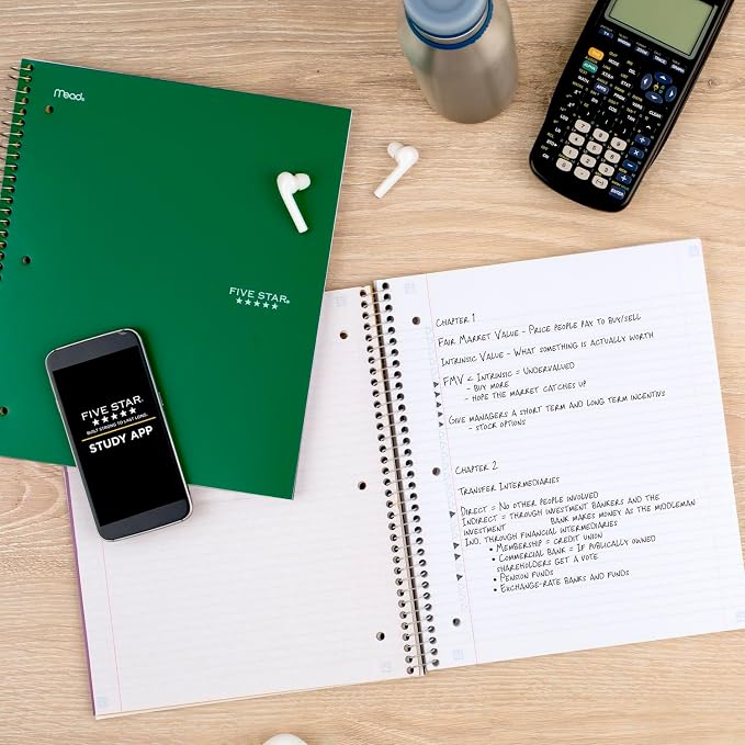 Five Star Spiral Notebook + Study App, 5 Subject, College Ruled Paper, 8-1/2" x - Image 9