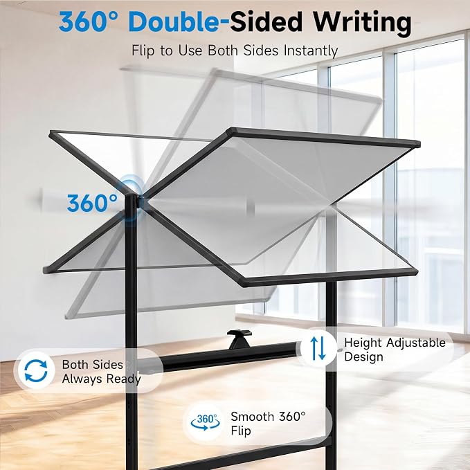 Rolling Whiteboard 60"x48" Magnetic Dry Erase Board - Image 7