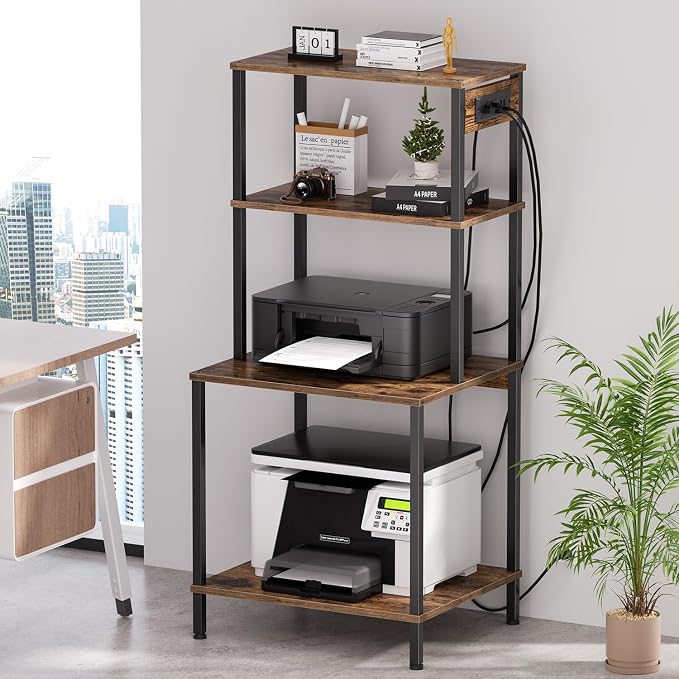 Printer Stand with Charging Station, Large Printer Table - Image 8