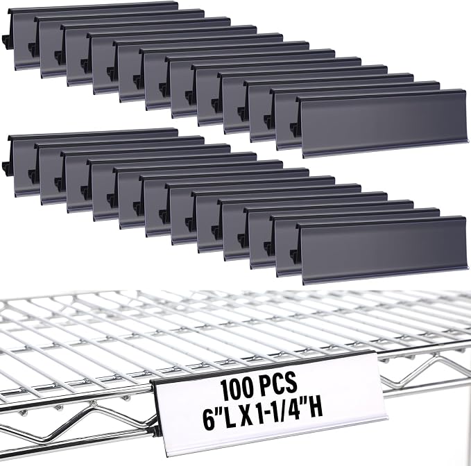 Kathfly 100 Pcs Wire Shelf Label Holders Compatible by Kathfly