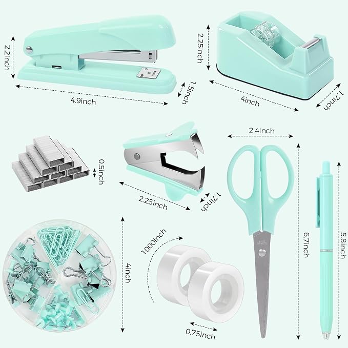 SKYDUE Teal Office Supplies Set - Image 6