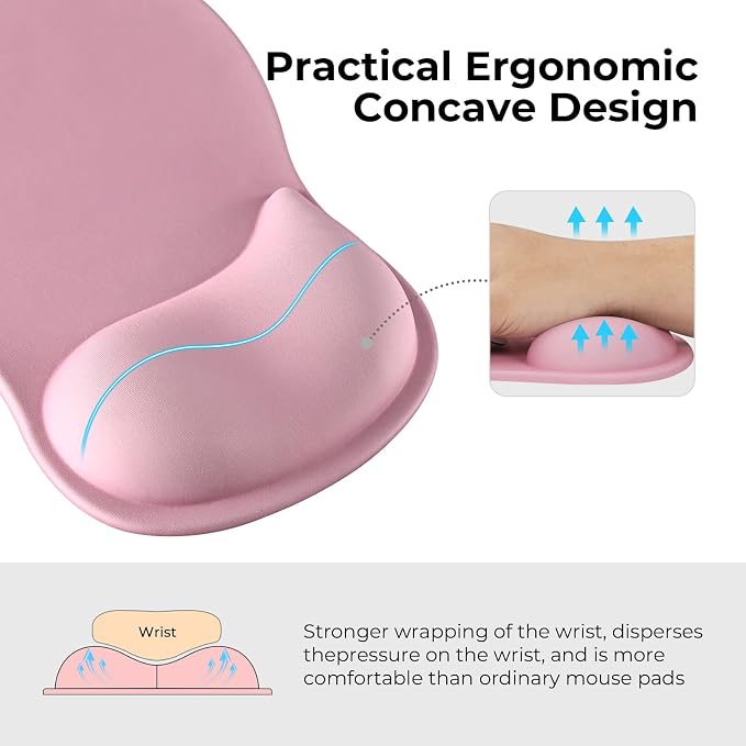EooCoo Ergonomic Pink Mouse Pad - Image 2