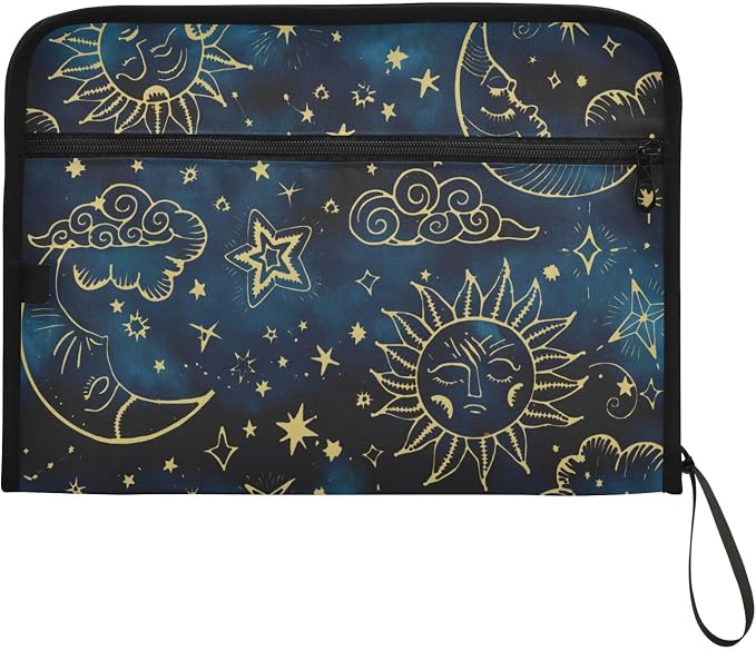 Expanding File Folder Sun Moon Boho Cosmos Astrology Accordion File Organizer - Image 7