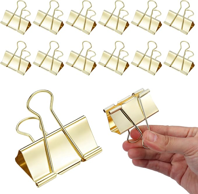 Frienda 12 Pack 2 Inch Extra Large Binder Clips Big Paper Clamps Metallic Large by Frienda