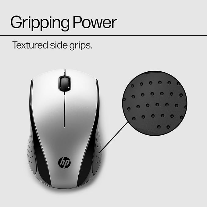 HP X3000 G3 Wireless Mouse Silver, up to 15-Month Battery,Scroll Wheel, Side Grips for Control, Travel-Friendly, Blue LED, Powerful 1600 DPI Optical Sensor, Win XP,8, 11 Compatible (683N9AA#ABL)-DeskLoop Office