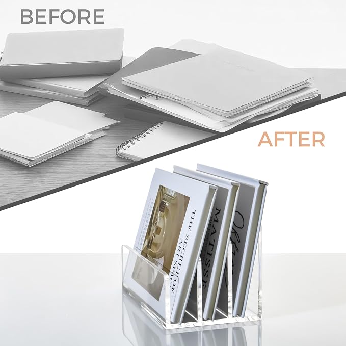 3 Compartments Clear Acrylic Mail Holder – Vertical Letter Sorter & - Image 8