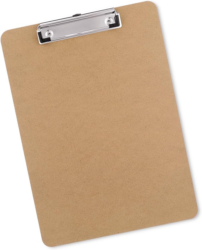 Wood Clipboard, Letter Size Hardboard Clip Board 8.5 x 11 | A4 Standard Size 9" by Macroclo