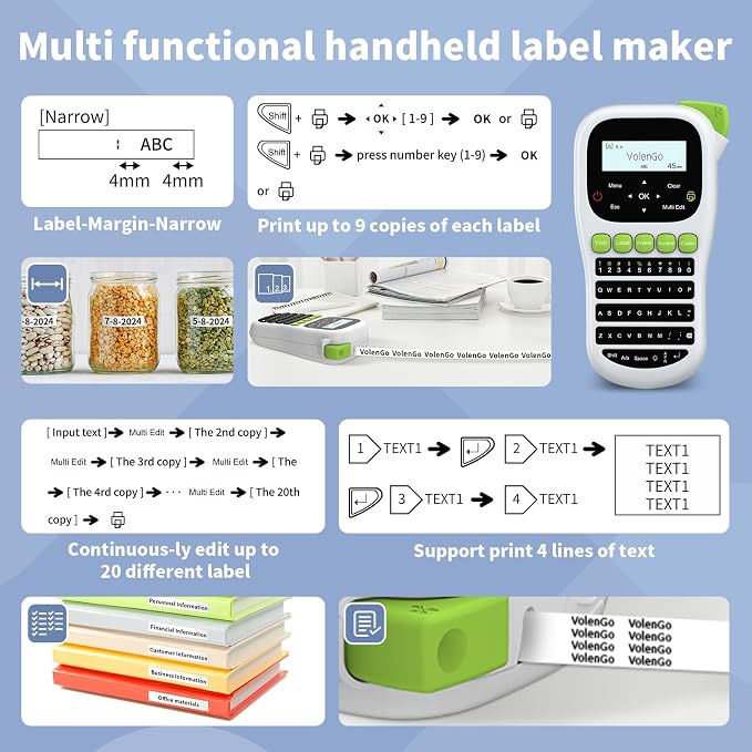 H1100 Label Maker Machine with-Tape 12mm Laminated, Backlit Handheld Label - Image 7