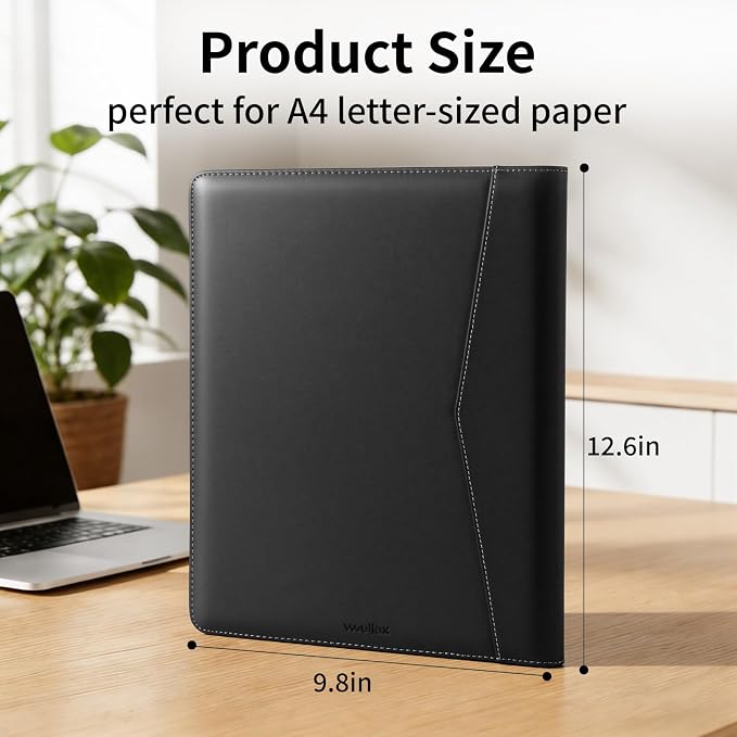 Professional Padfolio with Notepad Included | Faux Leather Portfolio Folder - Image 2