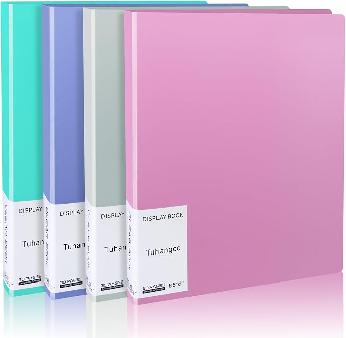 Tuhangcc 30-Pocket Binder with Plastic Sleeves with Clear Sheet Protectors by Tuhangcc