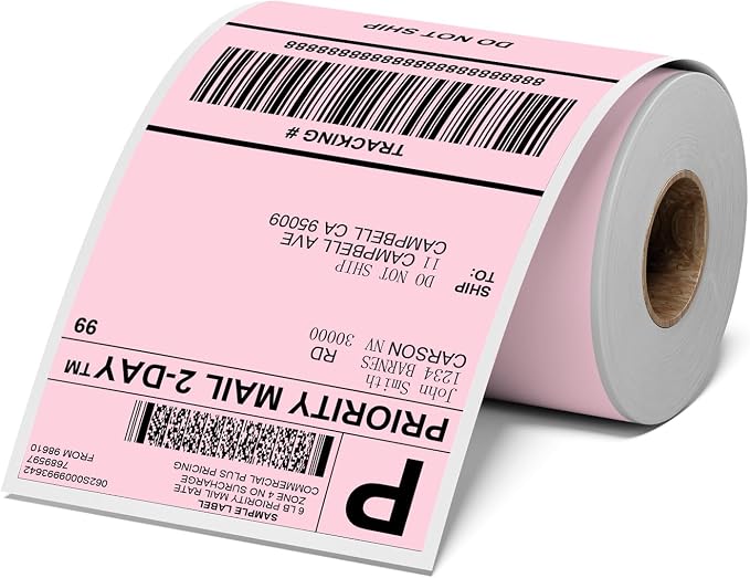 4x6 Thermal Labels, Shipping Address Label | Pink Labels Compatible by OmezizyLabelPrinter
