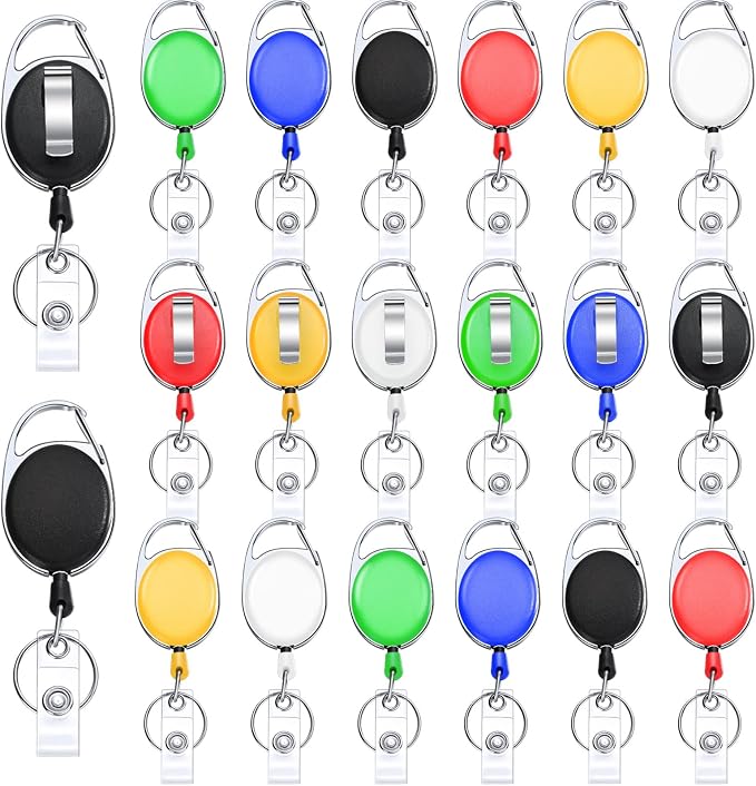 Honoson 10 Pcs Heavy Duty Retractable Badge Reels Batch ID Badge Holder by Honoson
