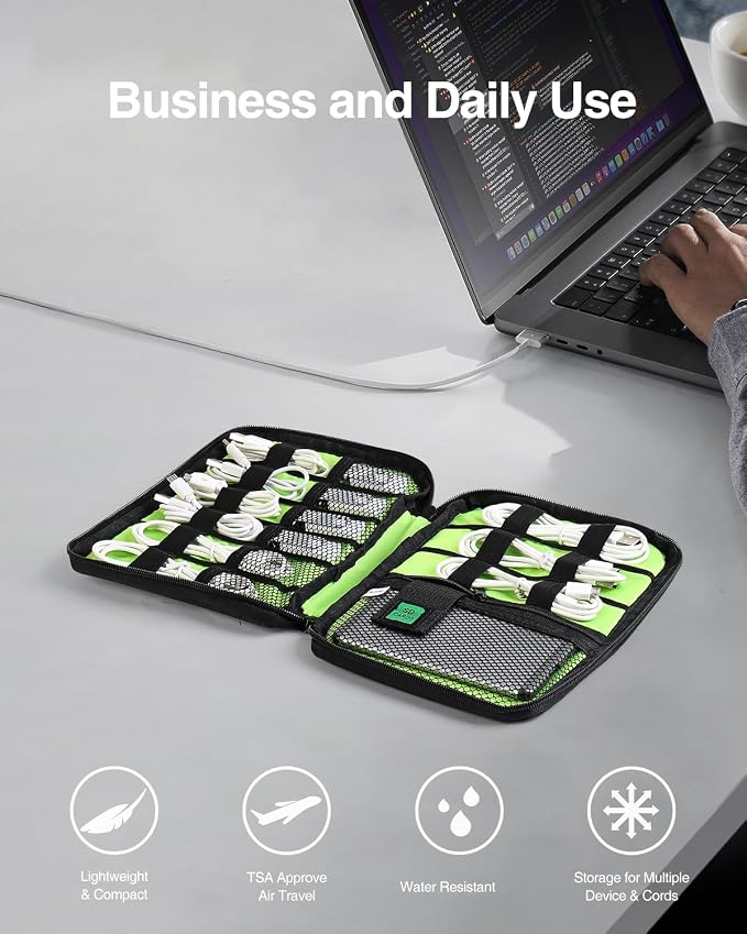 Luxtude Travel Cable Organizer Bag, Flat Cord Organizer Case, Travel Essentials - Image 2